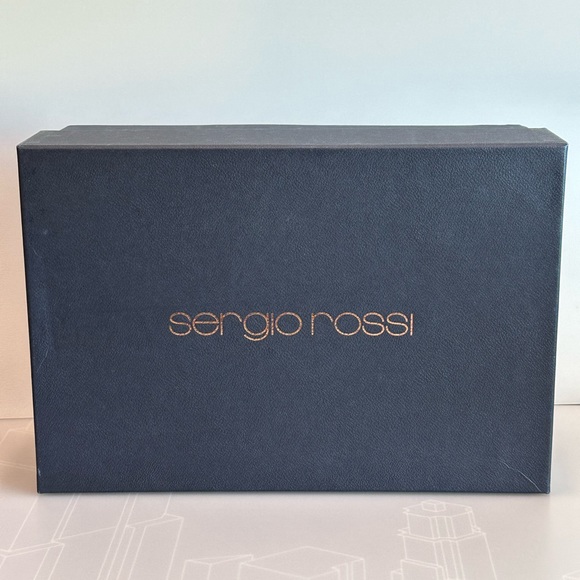 SALE SERGIO ROSSI GODIVA Red Dark Metallic Bronze Patent Leather Point Toe Pumps - Picture 11 of 12